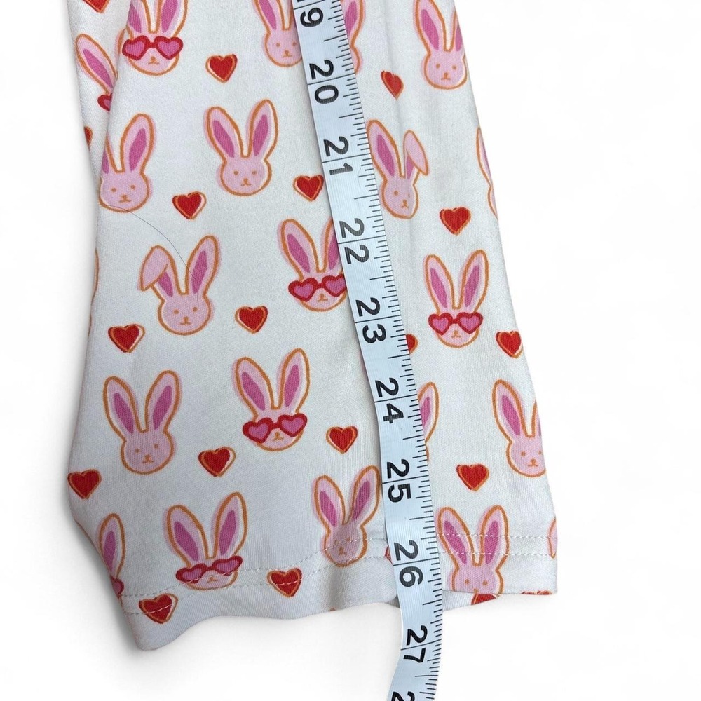 Roller Rabbit Lovestruck Bunny Pajama Set Pink White XS Heart Sunglasses Henley - Picture 8 of 8